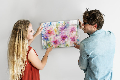 Dry erase magnetic board Painted flowers