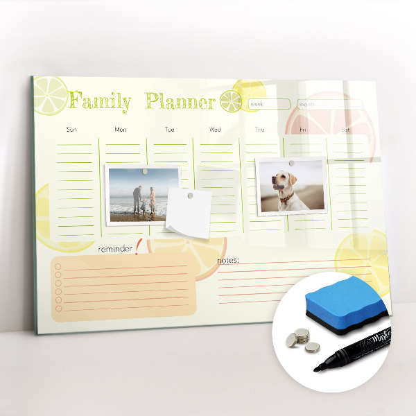 Magnetic drawing board Family planner