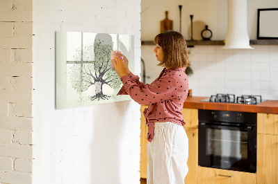 Dry erase magnetic board Large tree nature