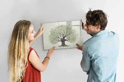Dry erase magnetic board Large tree nature
