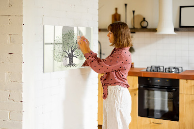 Dry erase magnetic board Large tree nature