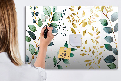 Magnetic dry erase board Plants leaves pattern