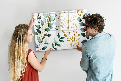 Magnetic dry erase board Plants leaves pattern