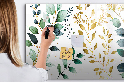 Magnetic dry erase board Plants leaves pattern