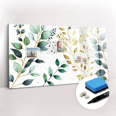 Magnetic dry erase board Plants leaves pattern