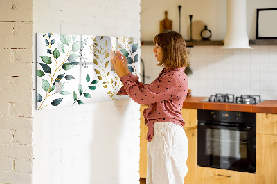 Magnetic dry erase board Plants leaves pattern