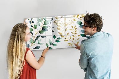 Magnetic dry erase board Plants leaves pattern