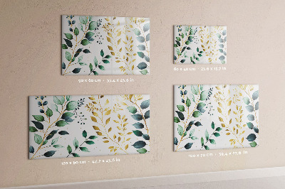 Magnetic dry erase board Plants leaves pattern