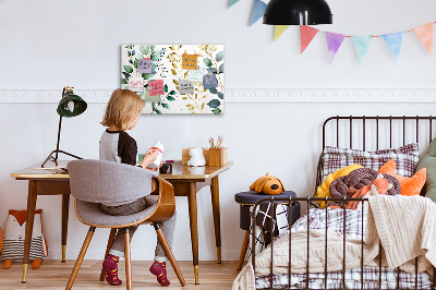 Magnetic dry erase board Plants leaves pattern