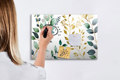 Magnetic dry erase board Plants leaves pattern