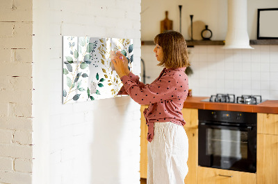 Magnetic dry erase board Plants leaves pattern