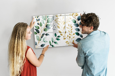 Magnetic dry erase board Plants leaves pattern