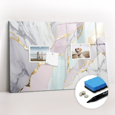Dry erase magnetic board Marble pattern