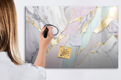 Dry erase magnetic board Marble pattern