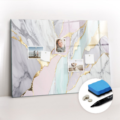 Dry erase magnetic board Marble pattern