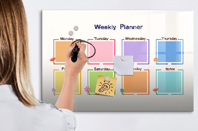 Magnetic writing board Weekly planner