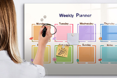 Magnetic writing board Weekly planner