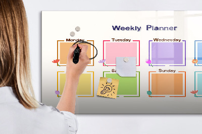 Magnetic writing board Weekly planner