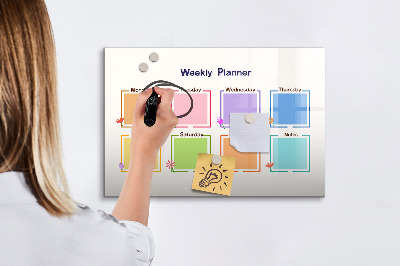 Magnetic writing board Weekly planner