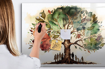 Dry erase magnetic board Family tree