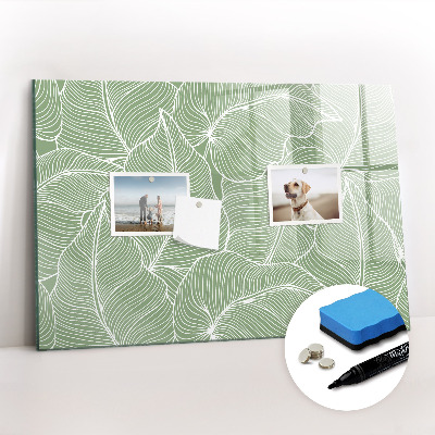 Magnetic dry erase board Leaves nature pattern