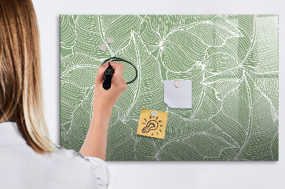 Magnetic dry erase board Leaves nature pattern