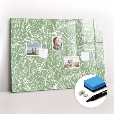 Magnetic dry erase board Leaves nature pattern