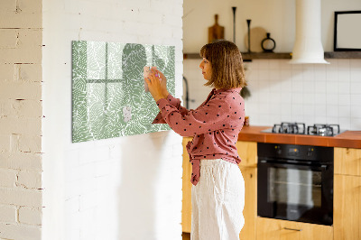 Magnetic dry erase board Leaves nature pattern