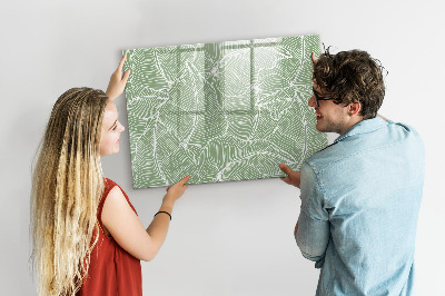 Magnetic dry erase board Leaves nature pattern