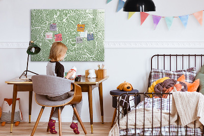 Magnetic dry erase board Leaves nature pattern