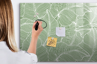 Magnetic dry erase board Leaves nature pattern