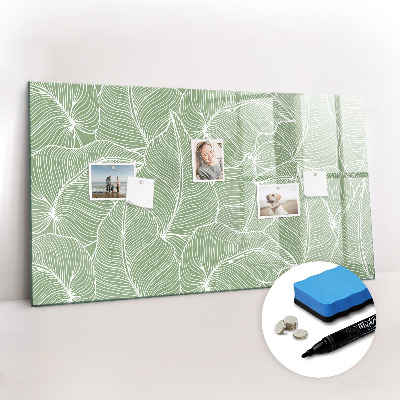 Magnetic dry erase board Leaves nature pattern