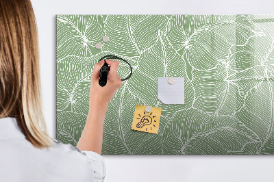 Magnetic dry erase board Leaves nature pattern
