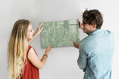 Magnetic dry erase board Leaves nature pattern