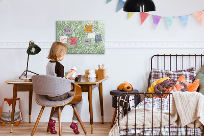 Magnetic dry erase board Leaves nature pattern