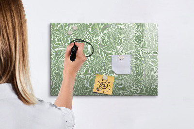 Magnetic dry erase board Leaves nature pattern