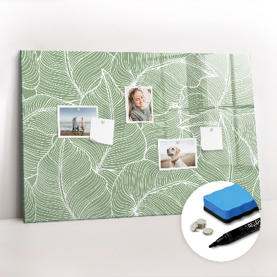 Magnetic dry erase board Leaves nature pattern