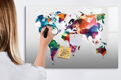 Magnetic dry erase board World map triangles