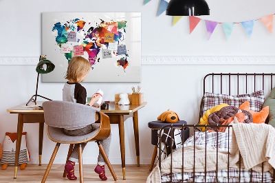 Magnetic dry erase board World map triangles