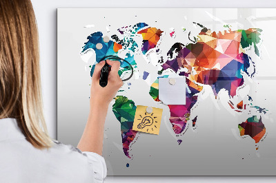 Magnetic dry erase board World map triangles