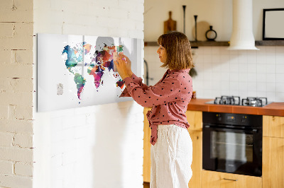 Magnetic dry erase board World map triangles