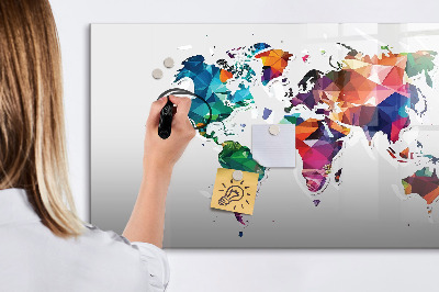 Magnetic dry erase board World map triangles