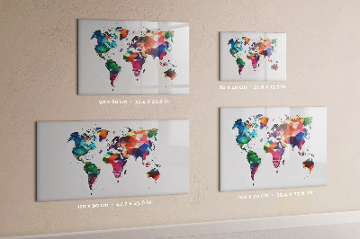 Magnetic dry erase board World map triangles