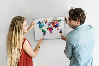 Magnetic dry erase board World map triangles