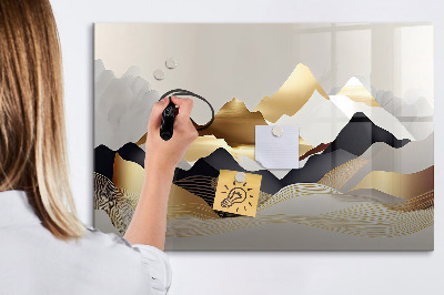Magnetic dry erase board Abstract mountains