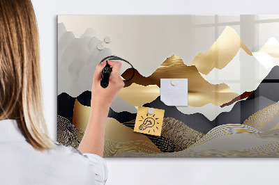 Magnetic dry erase board Abstract mountains