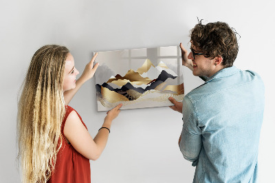 Magnetic dry erase board Abstract mountains