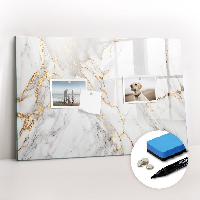 Dry erase magnetic board Ornamental marble