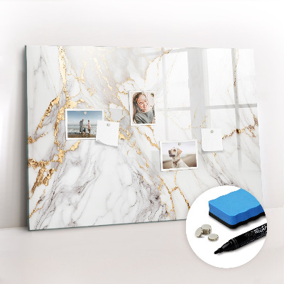 Dry erase magnetic board Ornamental marble