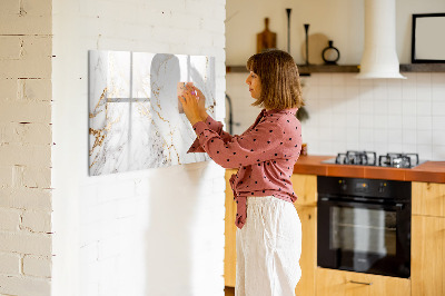 Dry erase magnetic board Ornamental marble